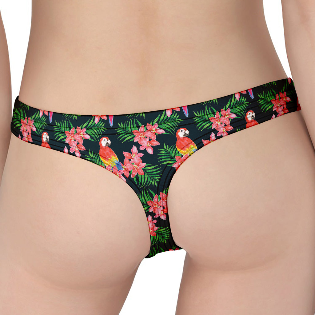 Tropical Parrot Pattern Print Women's Thong