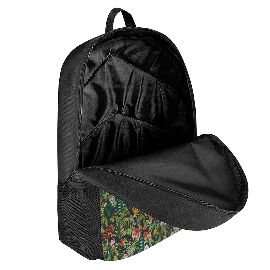 Tropical Patchwork Pattern Print 17 Inch Backpack