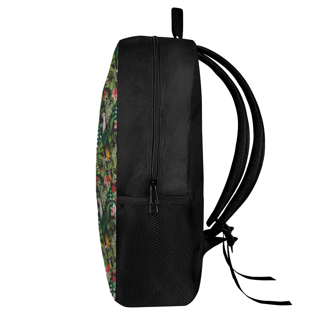 Tropical Patchwork Pattern Print 17 Inch Backpack