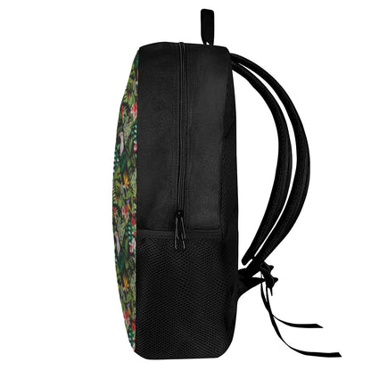 Tropical Patchwork Pattern Print 17 Inch Backpack