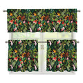 Tropical Patchwork Pattern Print 3 Piece Kitchen Curtains
