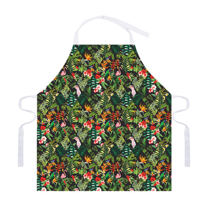 Tropical Patchwork Pattern Print Adjustable Apron