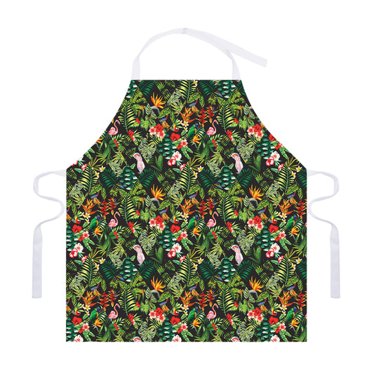 Tropical Patchwork Pattern Print Adjustable Apron