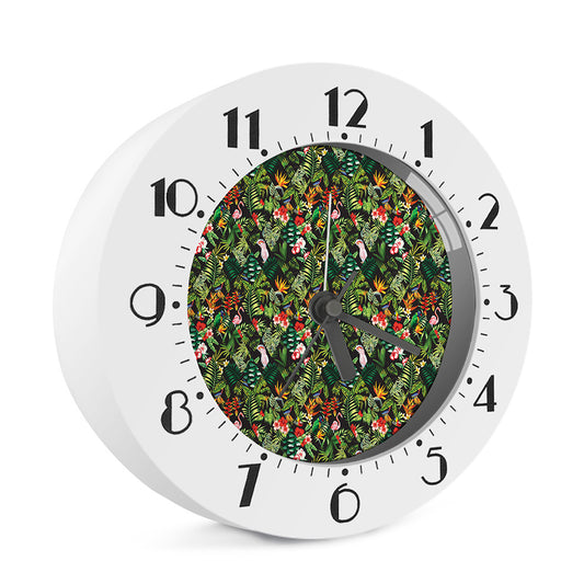 Tropical Patchwork Pattern Print Alarm Clock