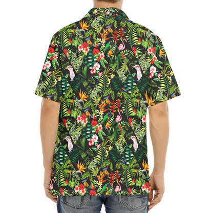 Tropical Patchwork Pattern Print Aloha Shirt