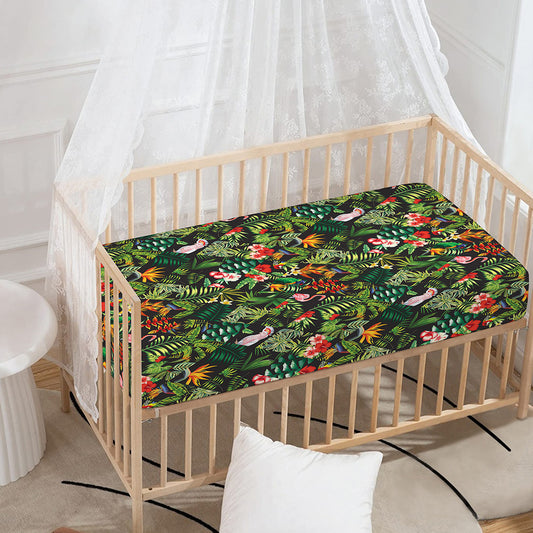 Tropical Patchwork Pattern Print Baby Crib Sheet