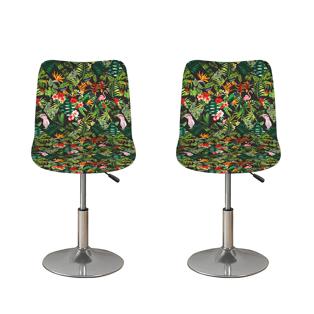 Tropical Patchwork Pattern Print Bar Stool Covers