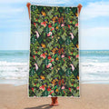 Tropical Patchwork Pattern Print Beach Towel