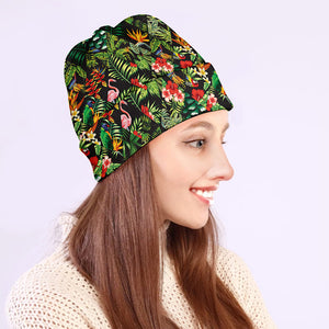 Tropical Patchwork Pattern Print Beanie