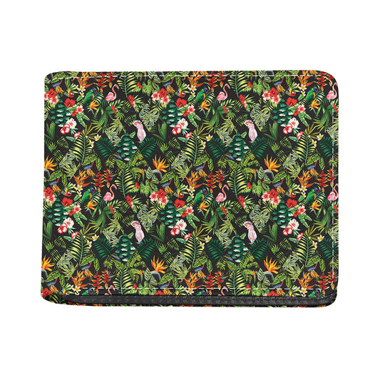 Tropical Patchwork Pattern Print Bifold Wallet