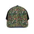 Tropical Patchwork Pattern Print Black Mesh Trucker Hat