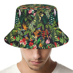 Tropical Patchwork Pattern Print Bucket Hat