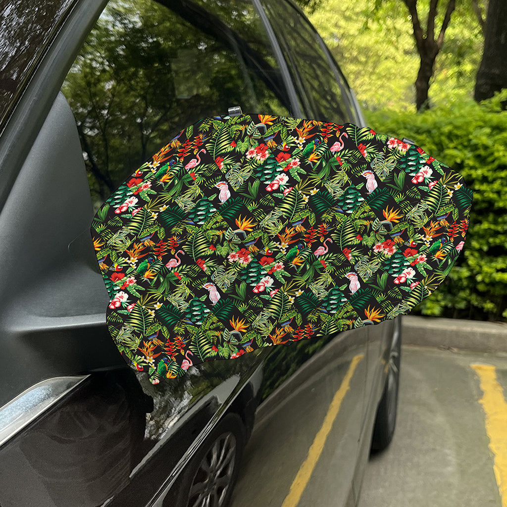 Tropical Patchwork Pattern Print Car Side Mirror Covers