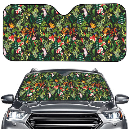 Tropical Patchwork Pattern Print Car Windshield Sun Shade