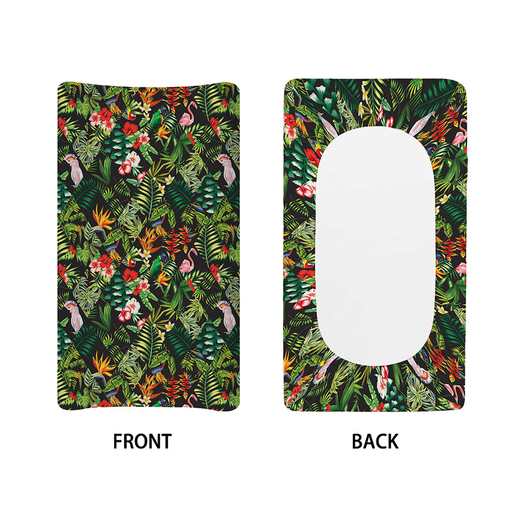 Tropical Patchwork Pattern Print Changing Pad Cover