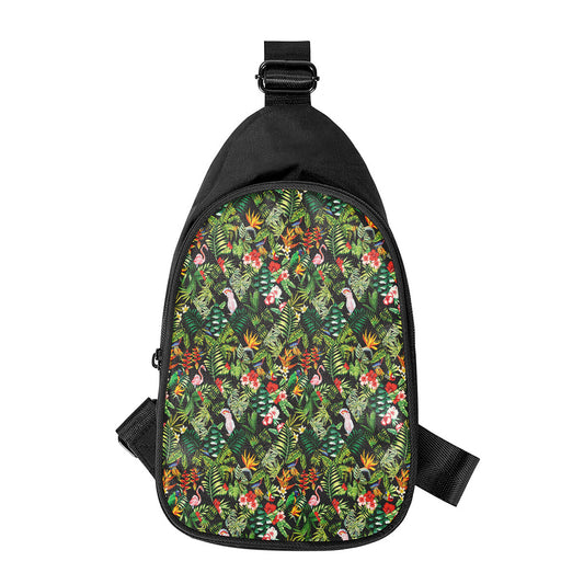 Tropical Patchwork Pattern Print Chest Bag