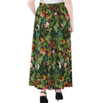 Tropical Patchwork Pattern Print Chiffon Maxi Skirt