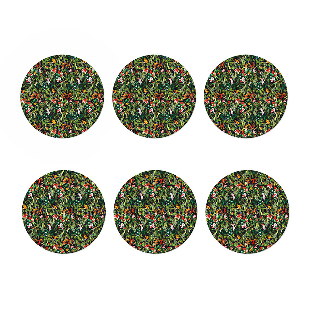 Tropical Patchwork Pattern Print Coaster Set