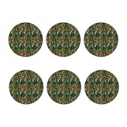 Tropical Patchwork Pattern Print Coaster Set