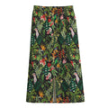 Tropical Patchwork Pattern Print Cotton Front Slit Maxi Skirt