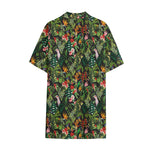 Tropical Patchwork Pattern Print Cotton Hawaiian Shirt
