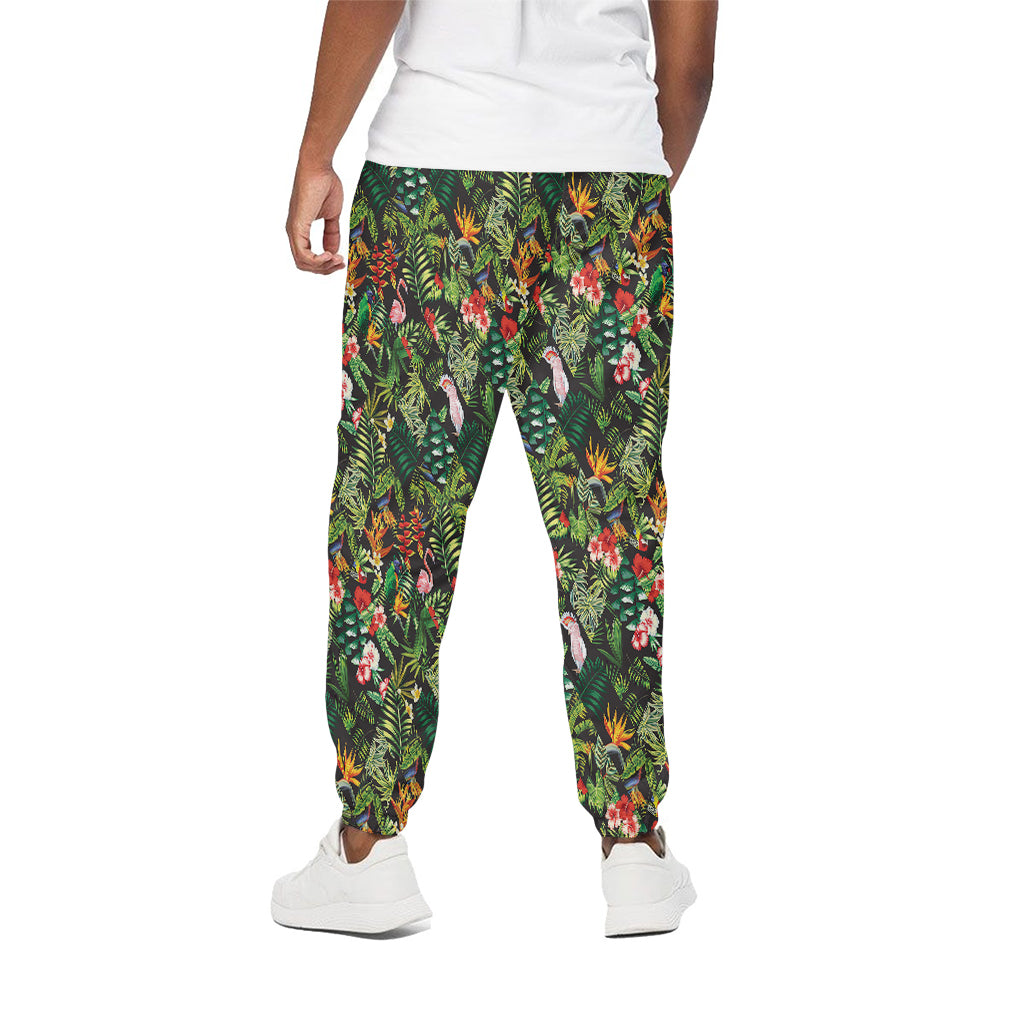 Tropical Patchwork Pattern Print Cotton Pants