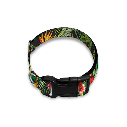 Tropical Patchwork Pattern Print Dog Collar