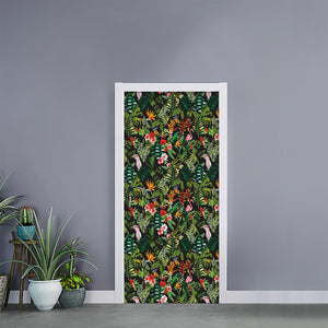 Tropical Patchwork Pattern Print Door Sticker