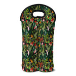 Tropical Patchwork Pattern Print Double Neoprene Wine Tote