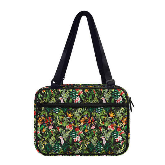 Tropical Patchwork Pattern Print Double Strap Bible Bag