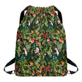 Tropical Patchwork Pattern Print Drawstring Backpack