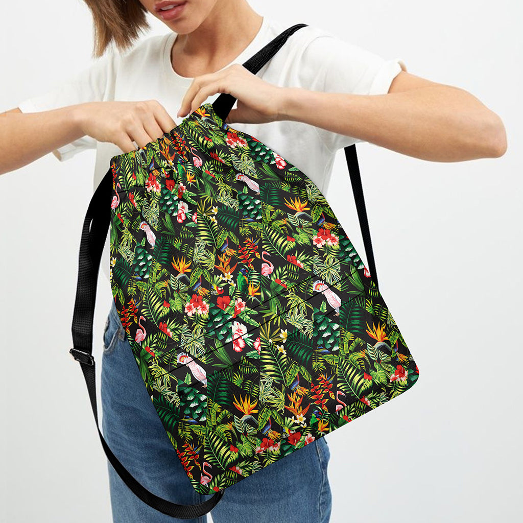 Tropical Patchwork Pattern Print Drawstring Backpack