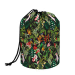 Tropical Patchwork Pattern Print Drawstring Makeup Bag
