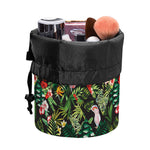 Tropical Patchwork Pattern Print Drawstring Makeup Bag