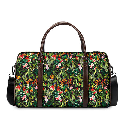 Tropical Patchwork Pattern Print Duffle Bag