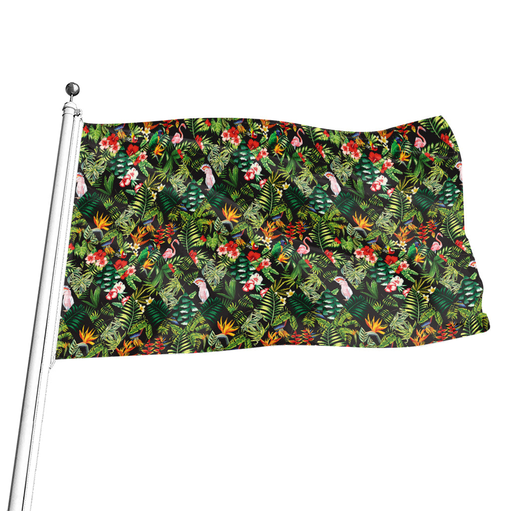 Tropical Patchwork Pattern Print Flag