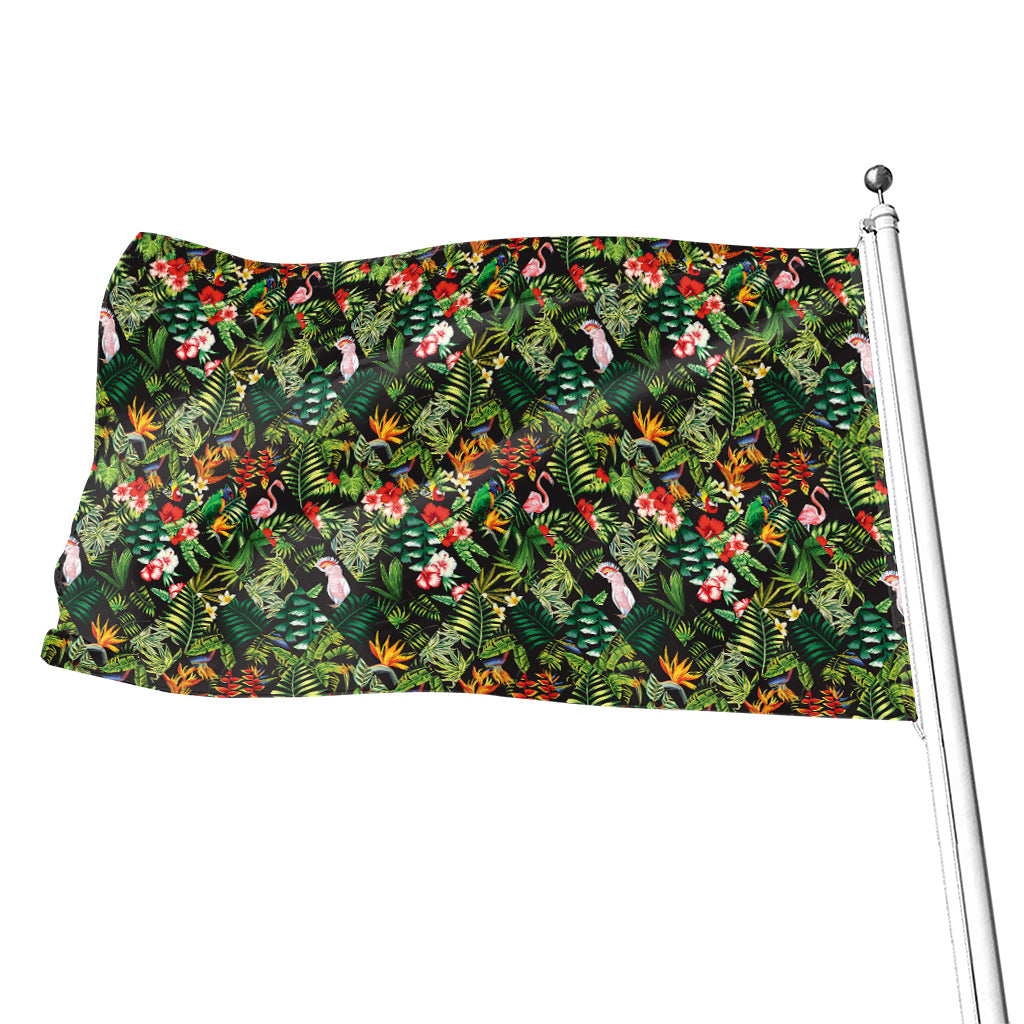 Tropical Patchwork Pattern Print Flag