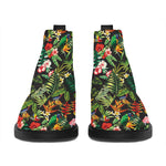 Tropical Patchwork Pattern Print Flat Ankle Boots