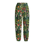 Tropical Patchwork Pattern Print Fleece Lined Knit Pants