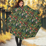 Tropical Patchwork Pattern Print Foldable Umbrella