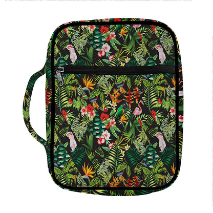 Tropical Patchwork Pattern Print Front Pocket Bible Bag