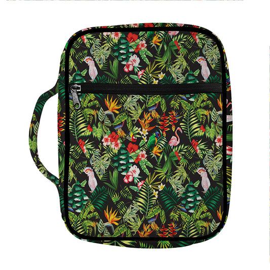 Tropical Patchwork Pattern Print Front Pocket Bible Bag