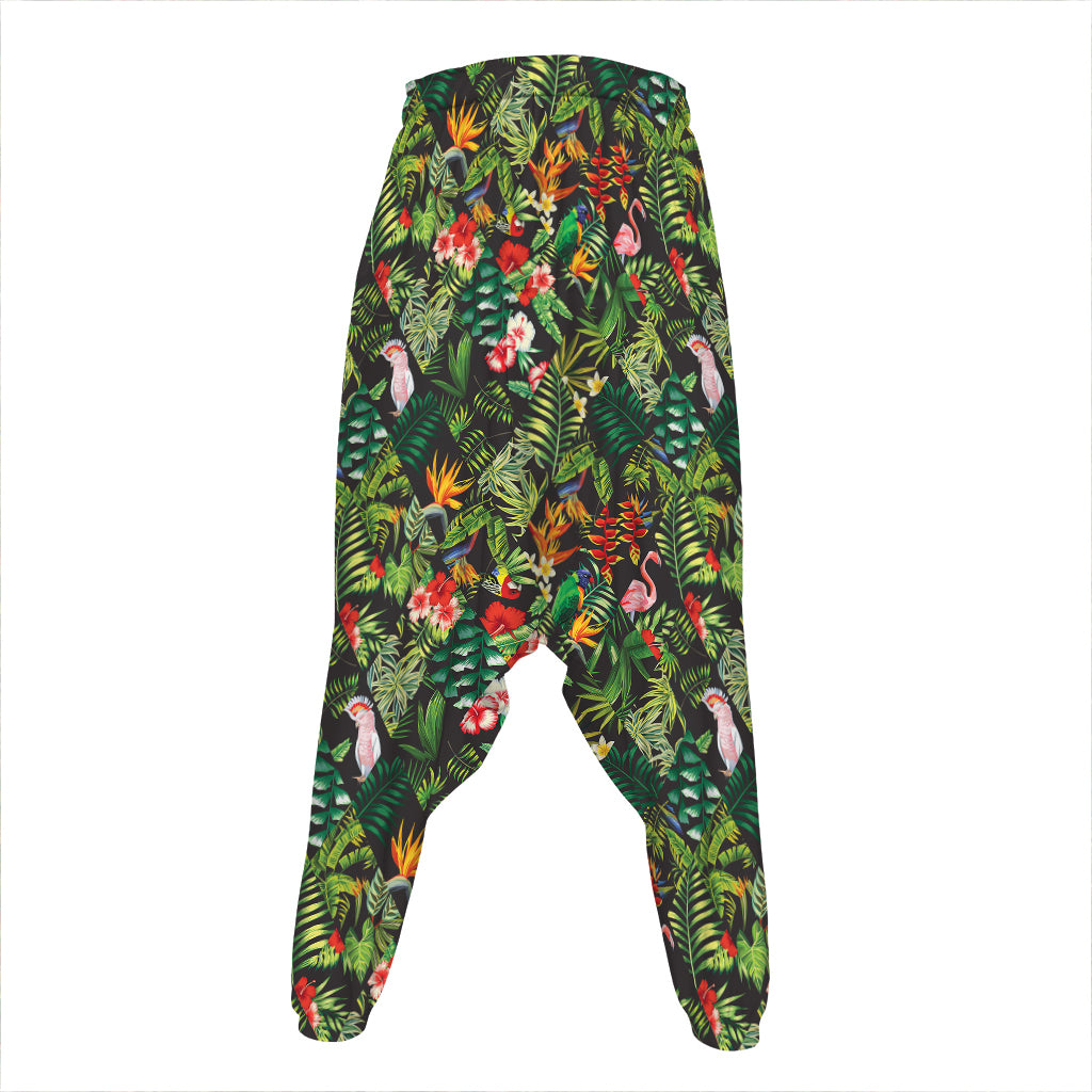 Tropical Patchwork Pattern Print Hammer Pants