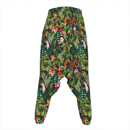 Tropical Patchwork Pattern Print Hammer Pants