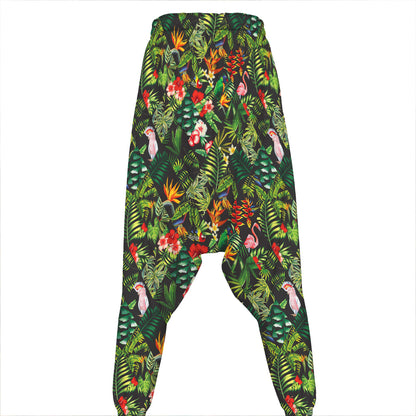 Tropical Patchwork Pattern Print Hammer Pants