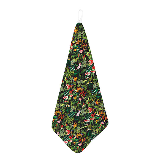 Tropical Patchwork Pattern Print Hand Towel