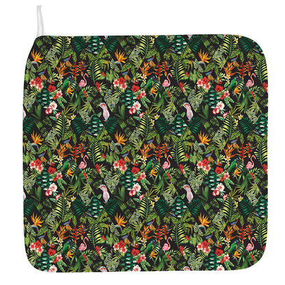 Tropical Patchwork Pattern Print Hand Towel