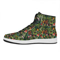 Tropical Patchwork Pattern Print High Top Leather Sneakers