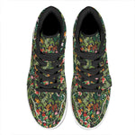 Tropical Patchwork Pattern Print High Top Leather Sneakers