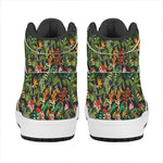 Tropical Patchwork Pattern Print High Top Leather Sneakers